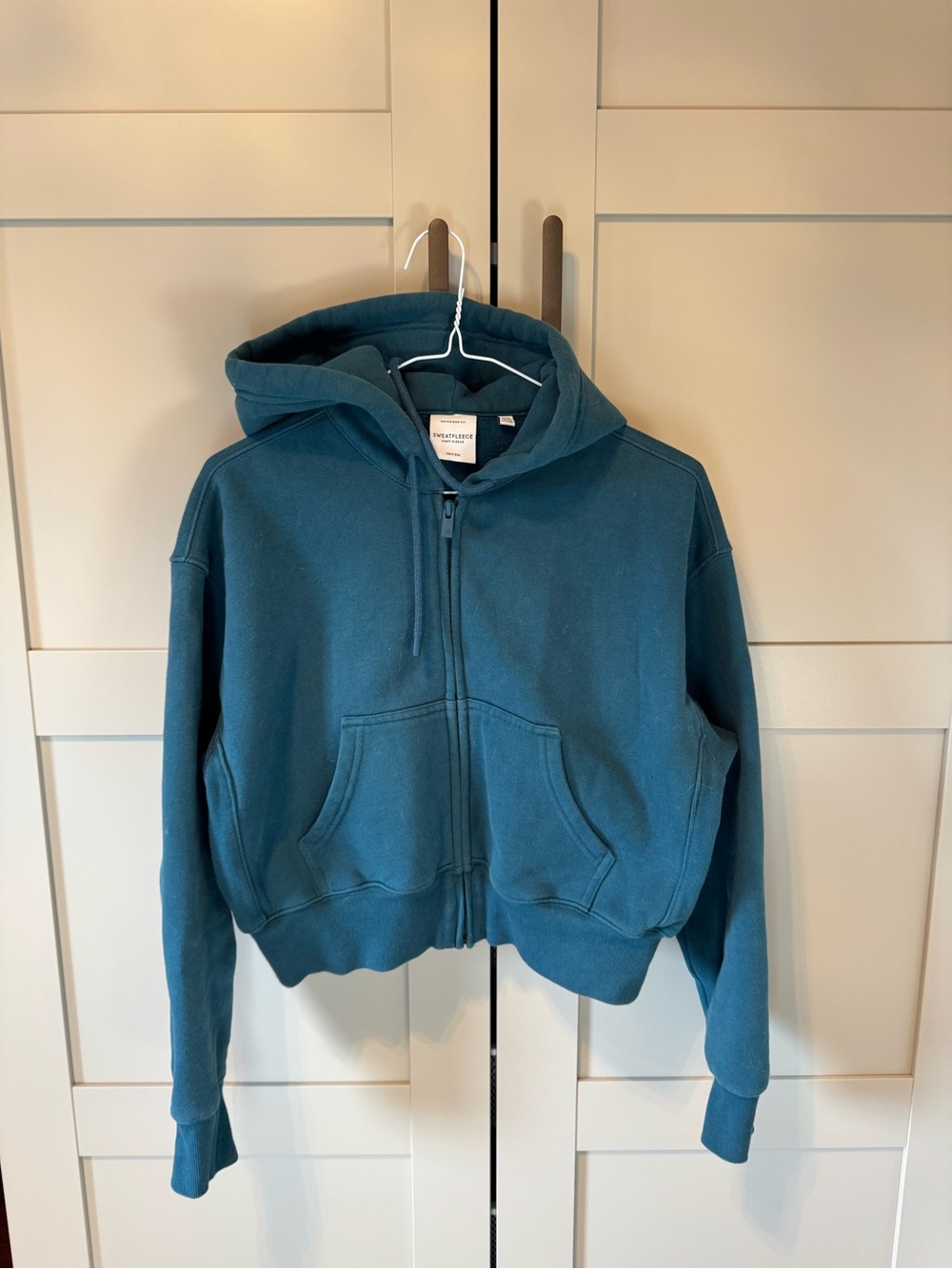 Aritzia Tourmaline Teal Zip-Up Boyfriend Boxy Jacket and Mega Cargo Sweatpants
